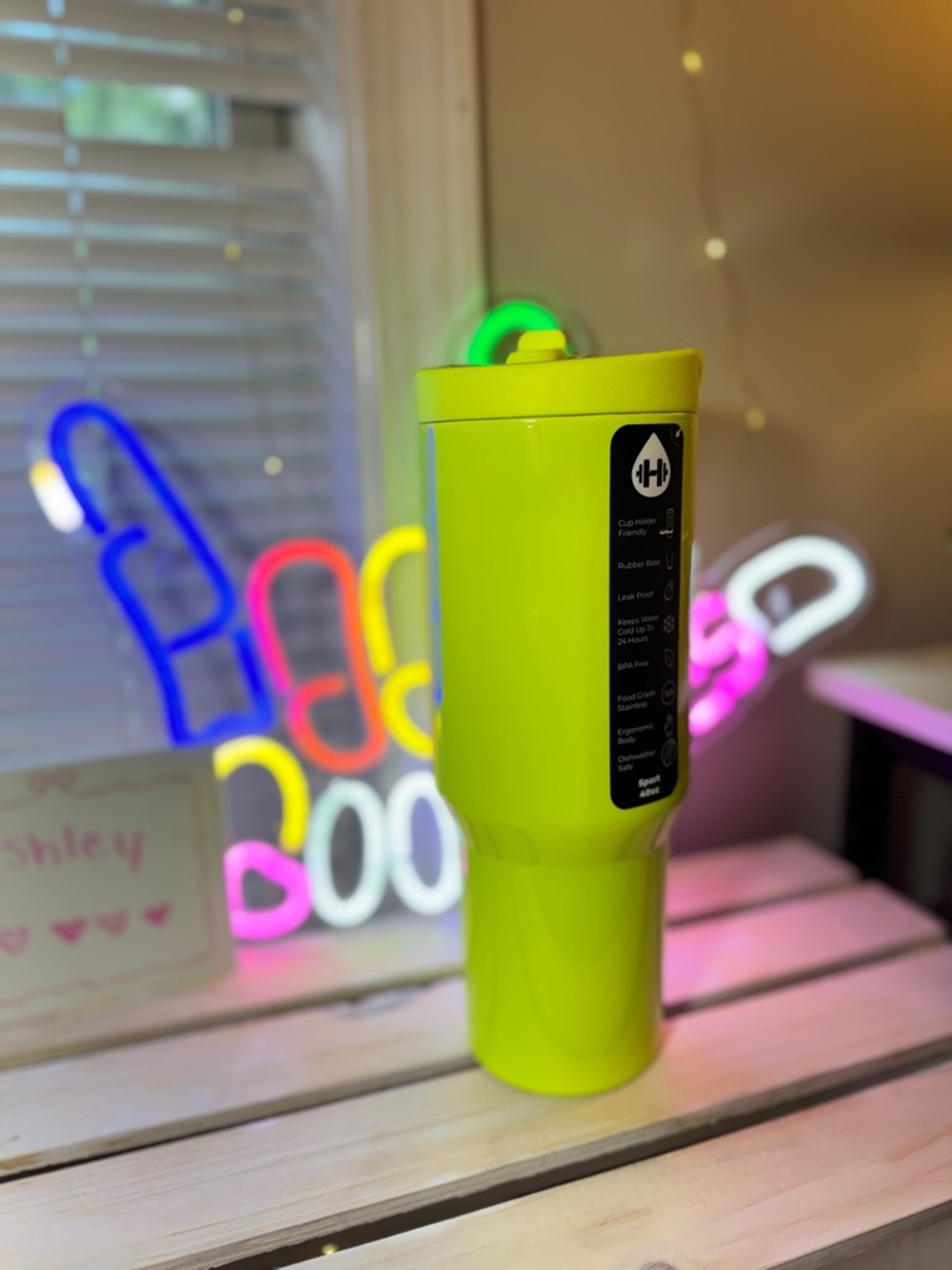 HydroJug GLOW Sport 40oz Neon Yellow Sport Tumbler BNIB
